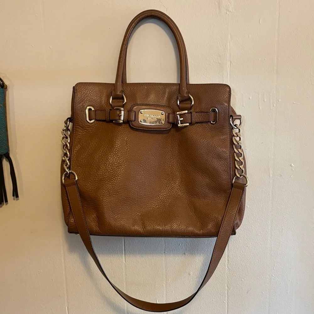 Michael Kors Hamilton Tan Leather Satchel